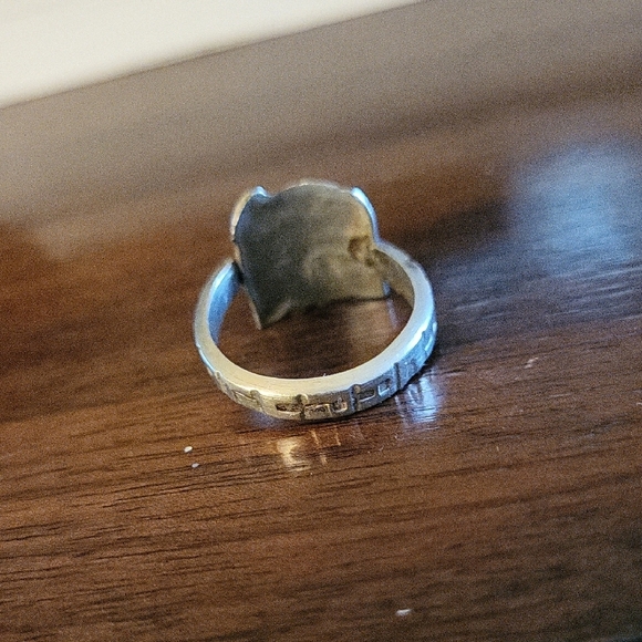 Silver Egyptian Alpaca Spoon Ring - Picture 3 of 7